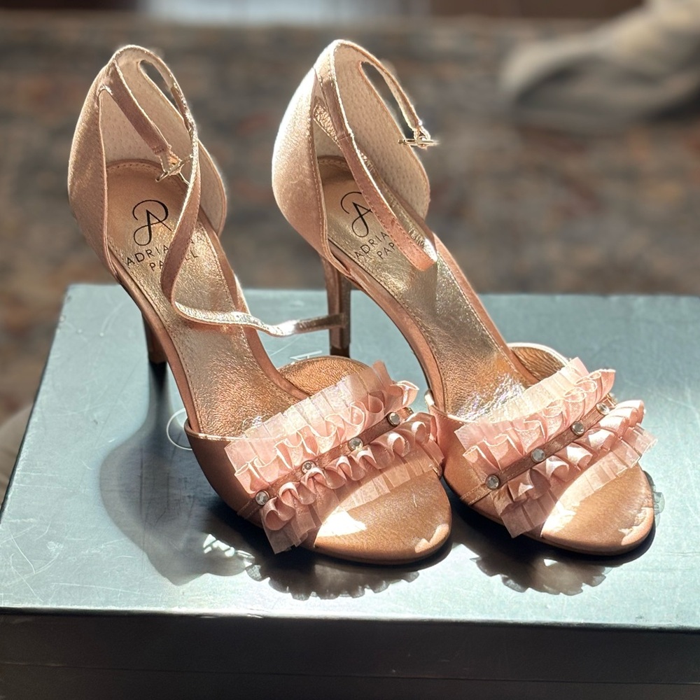 Adrianna Papell Pink Ruffle Heels